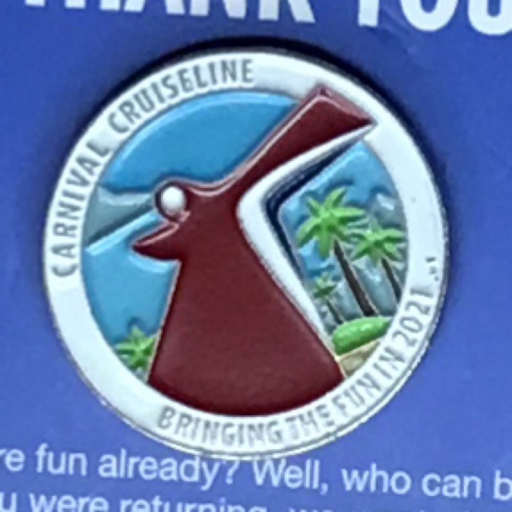 Carnival Cruise Line Blue Red Commemorative Pin Brooch 2021 - Picture 4 of 5
